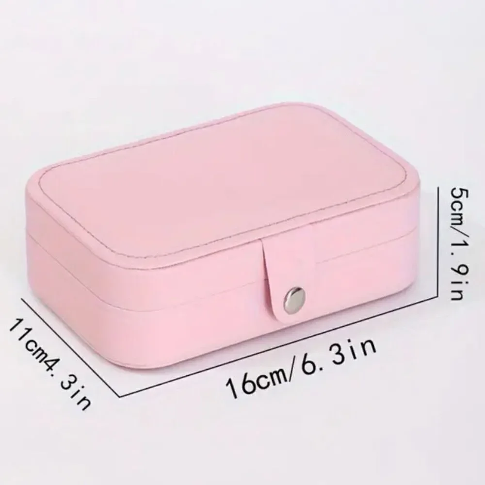 NWT Jewelry Box Case Pink Pu Leather Jewelry Organizer Earrings Bracelets Rings